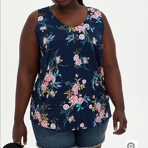 Navy floral tank